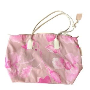 Roberta Pieri Tote in Floral Print with Ladybugs